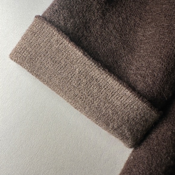 Poetry Cardigan Coat Women's 14 Brown Knit Wool Blend Coatigan Front Pockets - Picture 15 of 16